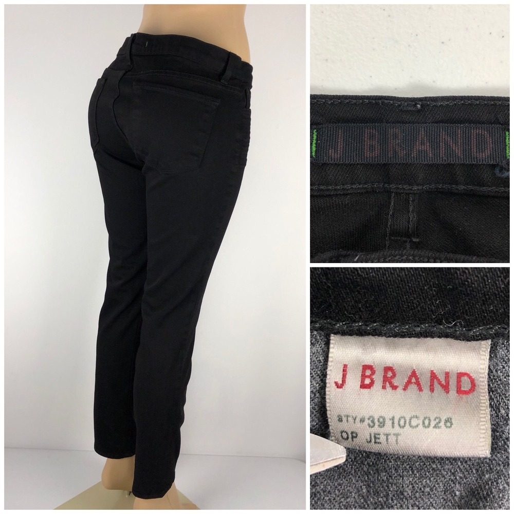J Brand OP Jett 30 X 29 Jeans Black Cotton Spandex Stretch Style 3910C026 EUC